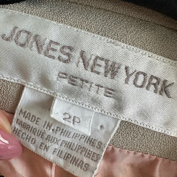 Vintage 90s Double-Breasted Blazer Oversized Longline Beige Power Blazer size 2P - Picture 6 of 7